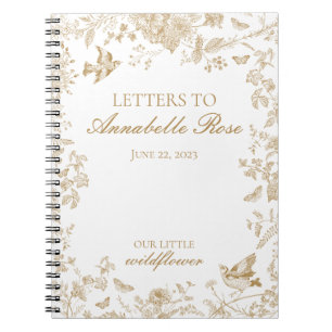 Cuaderno Oro Toile De Jouy Cartas Florales a la Cumpleañera