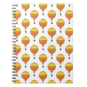 Cuaderno Oro vintage, rosa caliente, globos de aire calient