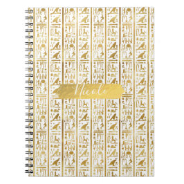 Cuaderno Oro y blanco egipcio glam moderno chic