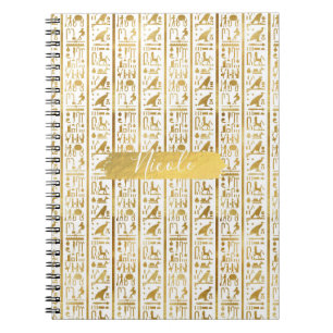 Cuaderno Oro y blanco egipcio glam moderno chic