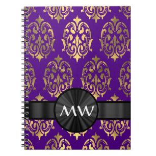 Cuaderno Oro y damasco púrpura