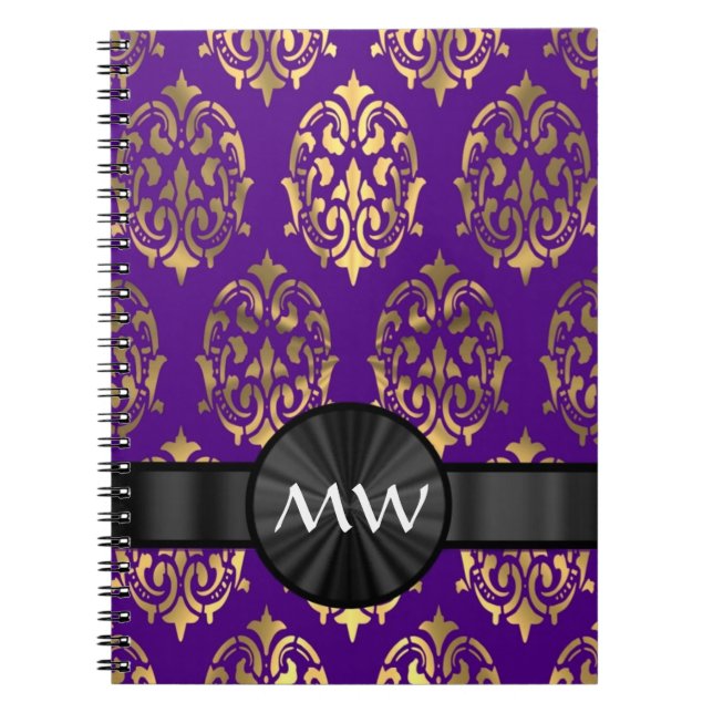 Cuaderno Oro y damasco púrpura (Frente)