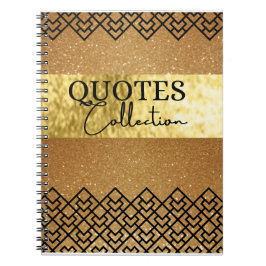 Cuaderno oro y negro consigue tus pensamientos en una cita 