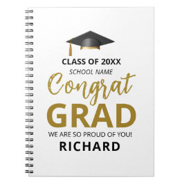 Cuaderno Oro y Negro | Regalo personalizado de graduación m