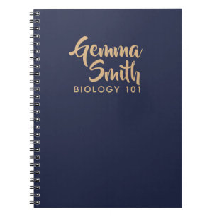 Cuaderno oro y tema personalizado marina de guerra del