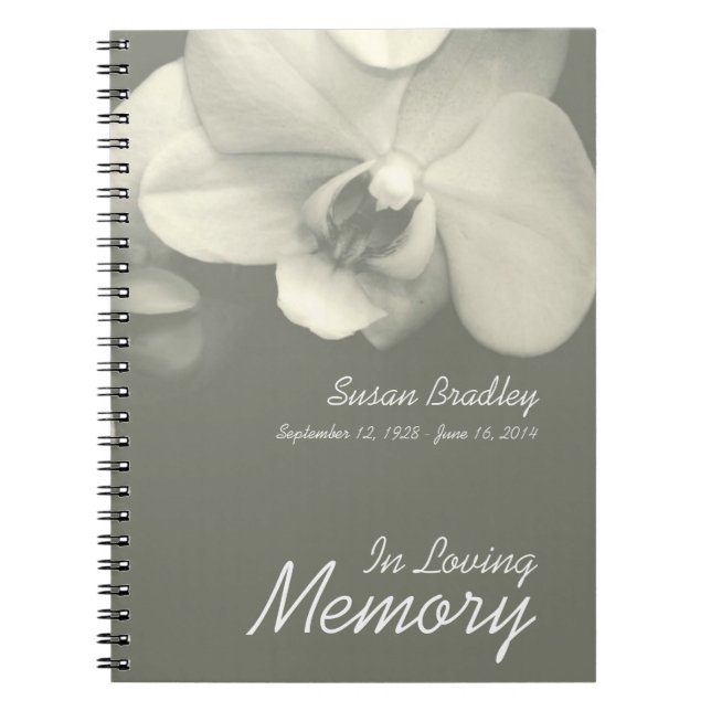 Cuaderno Orquid Kaki Floral Photography Funeral Guest Book (Frente)