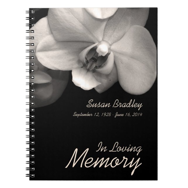 Cuaderno Orquídea 1 Personalizado Memorial Funeral (Frente)