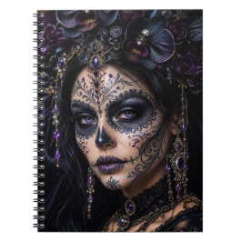 Cuaderno Orquídea Ametista Calavera - Cráneo de Azúcar Góti