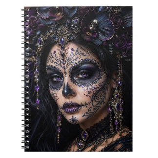 Cuaderno Orquídea Ametista Calavera - Cráneo de Azúcar Góti