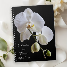 Cuaderno Orquídea blanca sobre el Boda negro