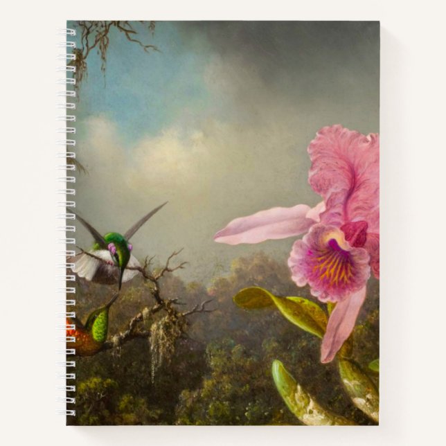 Cuaderno Orquídea con dos Hummingbirds Heade (Anverso)