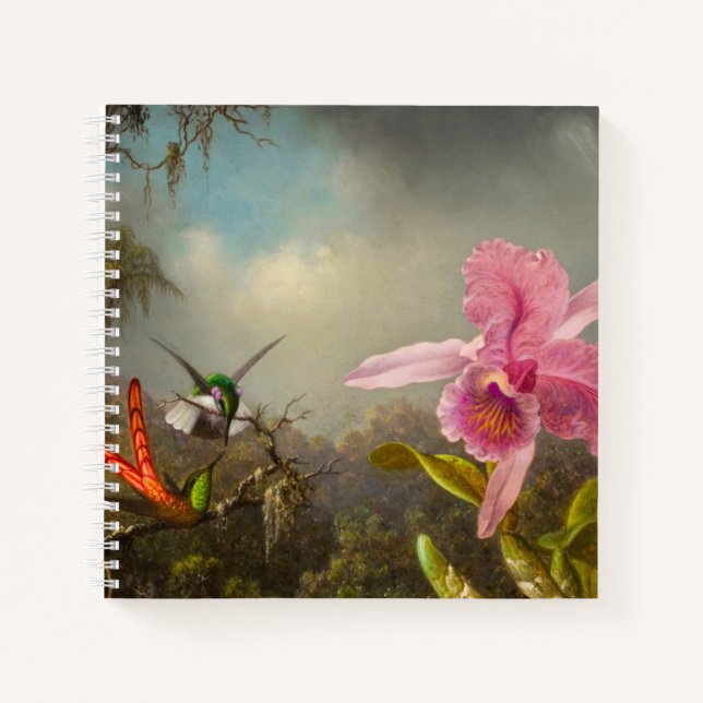 Cuaderno Orquídea con dos Hummingbirds Heade (Anverso)
