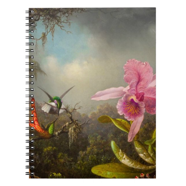Cuaderno Orquídea con dos Hummingbirds Heade (Frente)