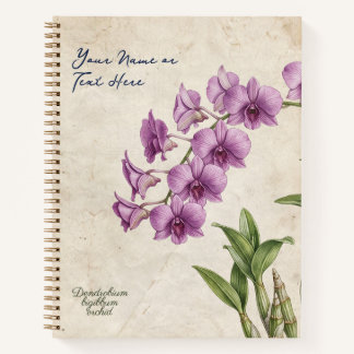 Cuaderno Orquídea Dendrobium Bigibbum Vintage Personalizada