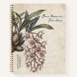Cuaderno Orquídea Espiral Vintage Cuitlauzina Pendula