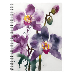 Cuaderno Orquídea - Flores de acuarela