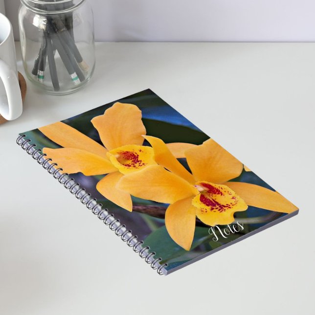 Cuaderno Orquídea naranja Blooms Floral (In Situ)
