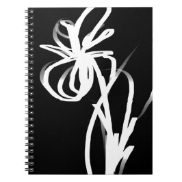 Cuaderno Orquídea Noir: Resumen en blanco y negro