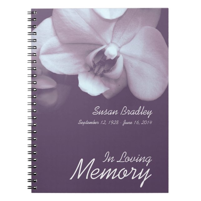 Cuaderno Orquídea P Fotografía Floral Funeral Guest Book SN (Frente)