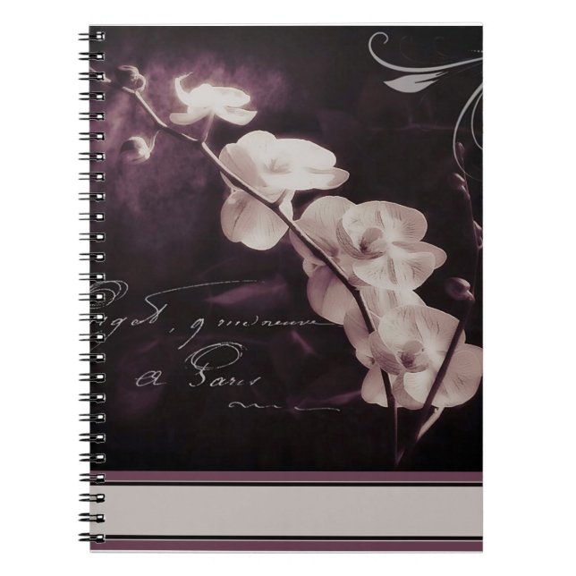 Cuaderno Orquídea púrpura oscura (Frente)