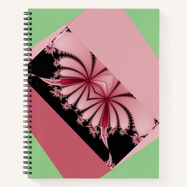 Cuaderno Orquídea y mantis de jardín fractal (Anverso)