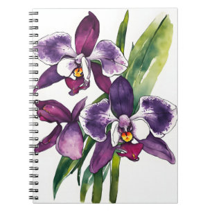 Cuaderno Orquídea Zygopetalum - Flores de acuarela