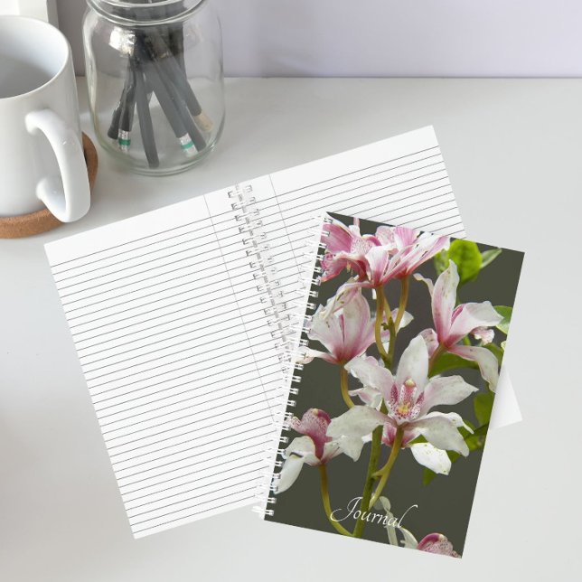Cuaderno Orquídeas Cymbidium Insigne rosadas Floral (In Situ)