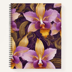 Cuaderno Orquídeas en Oro y Violeta