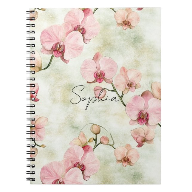 Cuaderno Orquídeas rosadas de bonito (Frente)