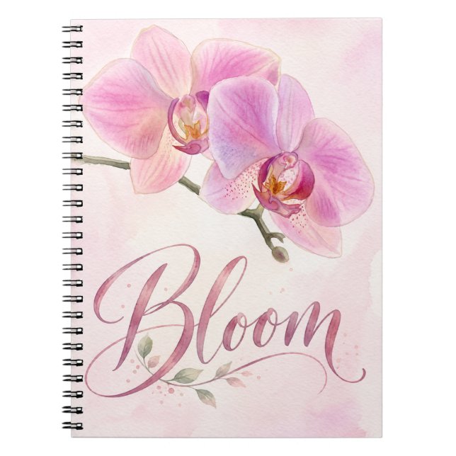 Cuaderno Orquídeas Rosadas Florecen (Frente)
