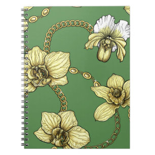 Cuaderno Orquídeas y cadenas, amarillas y kellanas