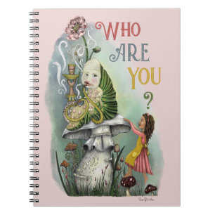 Cuaderno oruga rosada en Alicia en arte de maravillas