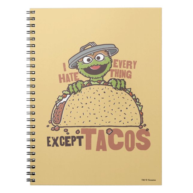 Cuaderno Oscar Odio Todo Excepto Tacos (Frente)