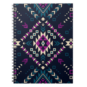 Cuaderno Oscuro Navajo, geométrico vintage.
