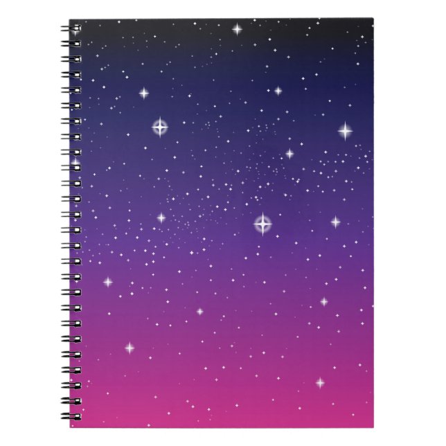 Cuaderno Oscuro Purple Starry Night Sky (Frente)