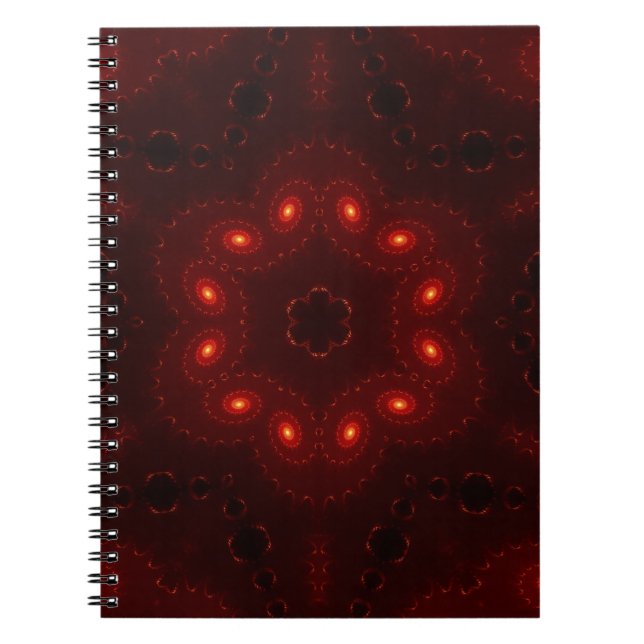 Cuaderno Oscuro Red Burgundy Gothic Lace Snowflake (Frente)