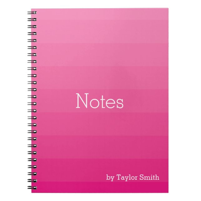 Cuaderno Oscuro rosa Ombre Shades Notas Monograma (Frente)