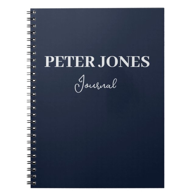 Cuaderno Oscuro tono de azul personalizado (Frente)