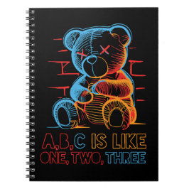 Cuaderno Osito de peluche ABC de neón