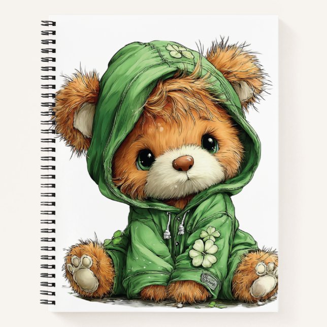 CUADERNO OSITO DE PELUCHE ADORABLE CON TEMA IRLANDÉS (Anverso)