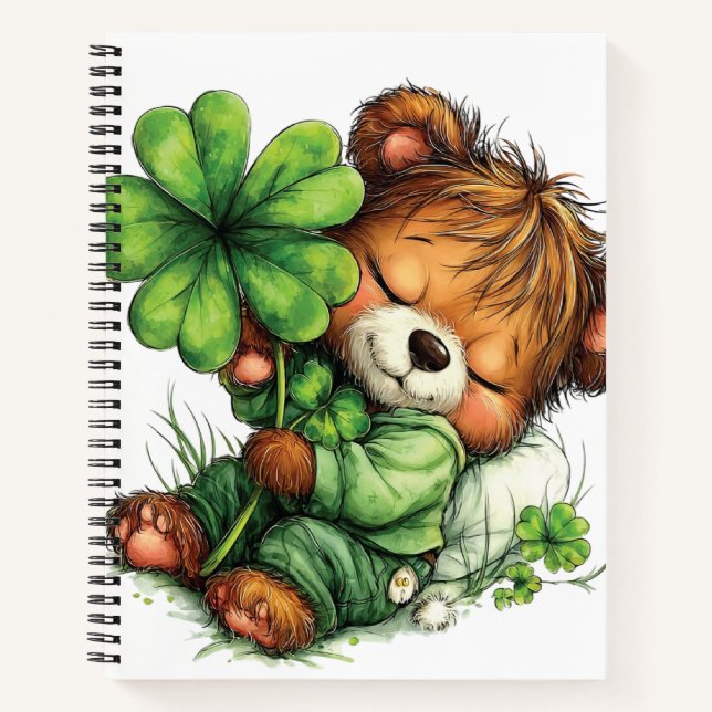 CUADERNO OSITO DE PELUCHE ADORABLE CON TEMA IRLANDÉS (Anverso)