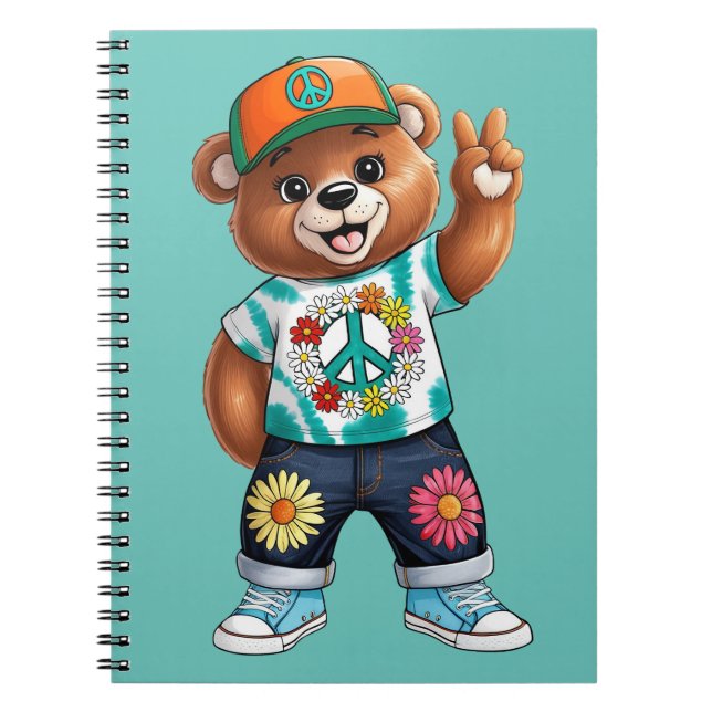 Cuaderno Osito de peluche con atuendo informal y pacífico 1 (Frente)