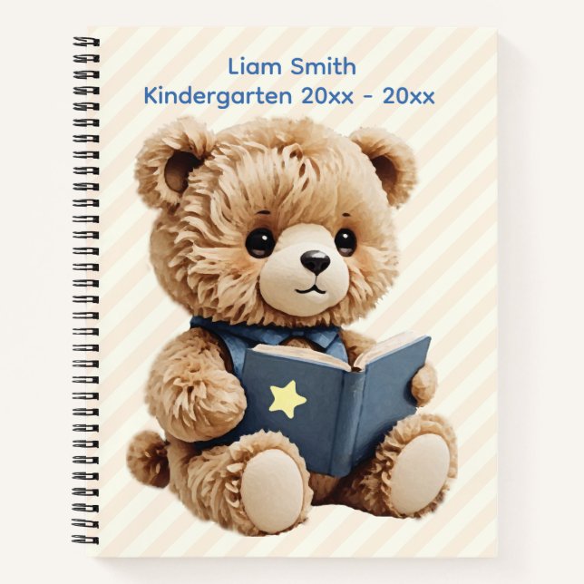 Cuaderno Osito Lector con Rayas (Anverso)
