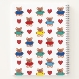 Cuaderno Ositos de peluche con camisetas y corazones