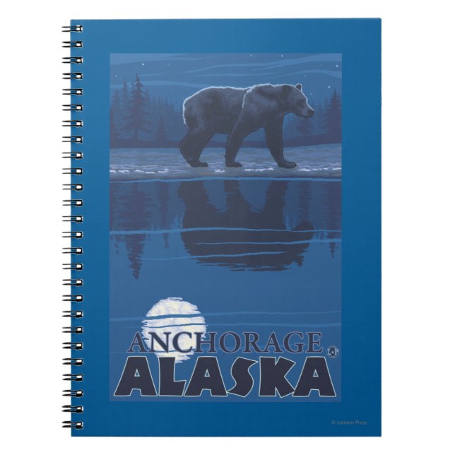 Cuaderno Oso a la luz de la luna - Anchorage, Alaska (Frente)