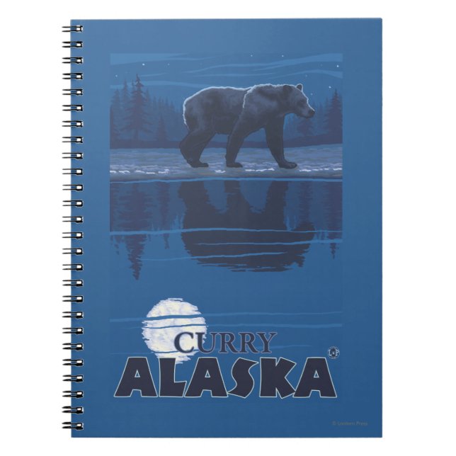 Cuaderno Oso a la luz de la luna - Curry, Alaska (Frente)
