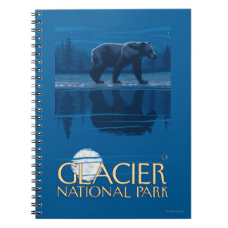 Cuaderno Oso a la luz de la luna - Parque Nacional Glacier,