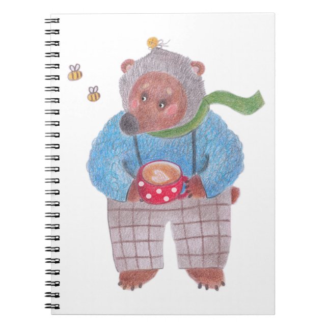 Cuaderno Oso, abejas y capuchino (Frente)