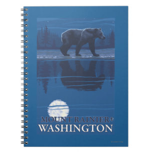 Cuaderno Oso bajo la luz de la luna - Monte Rainier, Washin