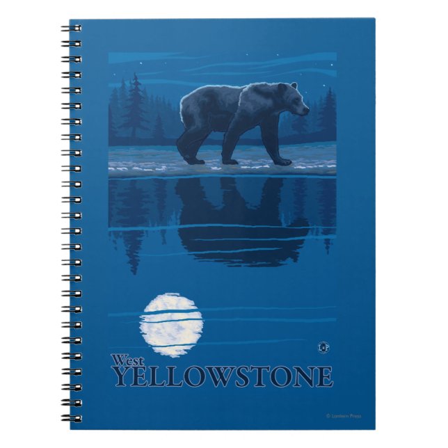 Cuaderno Oso bajo la luz de la luna - West Yellowstone, Mon (Frente)